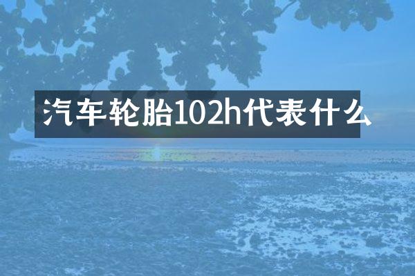 汽车轮胎102h代表什么