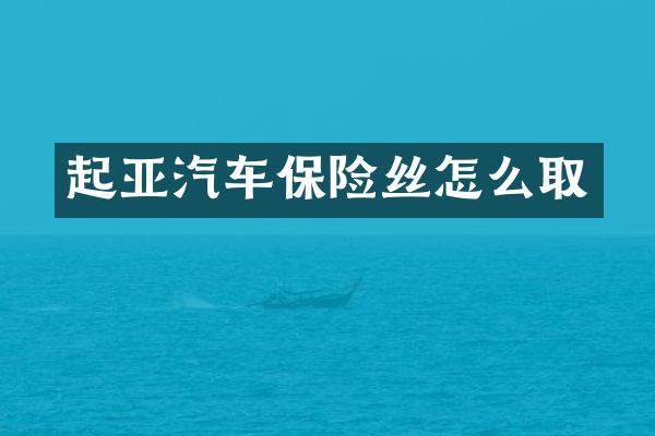 起亚汽车保险丝怎么取