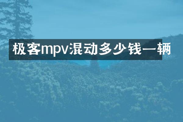 极客mpv混动多少钱一辆
