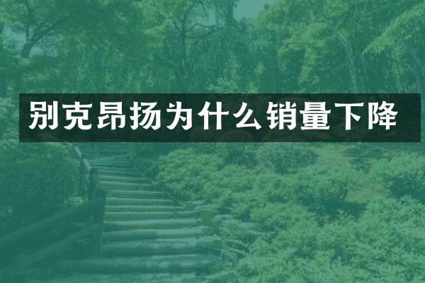 别克昂扬为什么销量下降