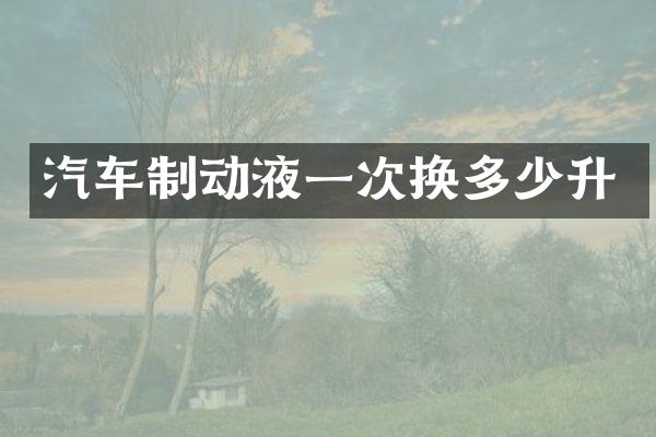 汽车制动液一次换多少升
