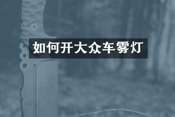 如何开大众车雾灯