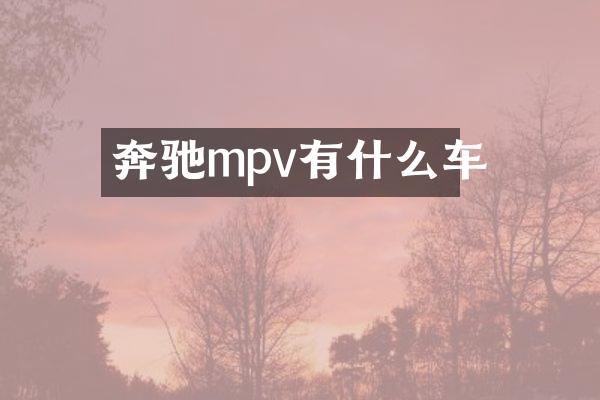 奔驰mpv有什么车