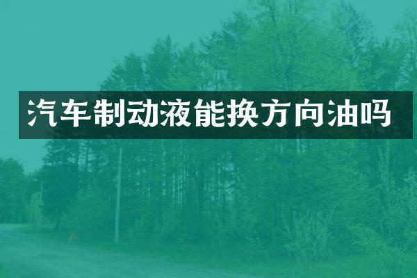 汽车制动液能换方向油吗