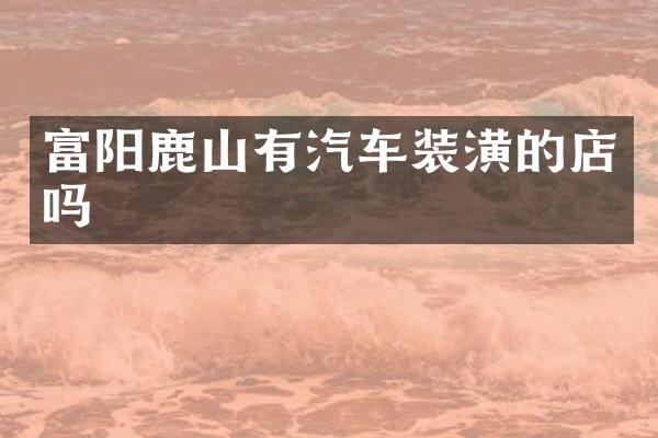 富阳鹿山有汽车装潢的店吗
