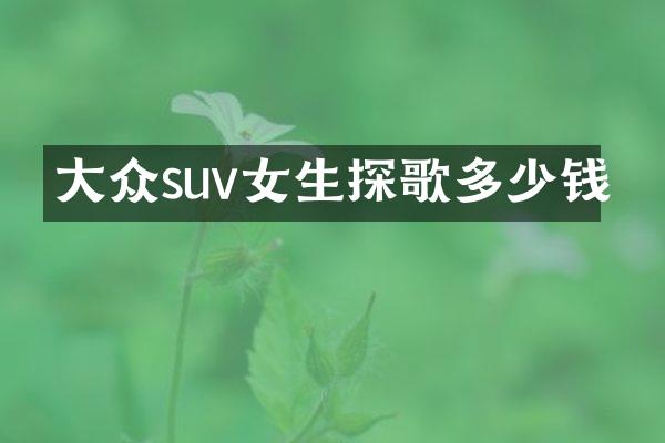 大众suv女生探歌多少钱