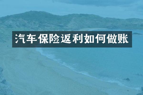 汽车保险返利如何做账