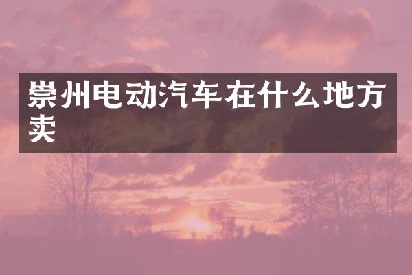 崇州电动汽车在什么地方卖