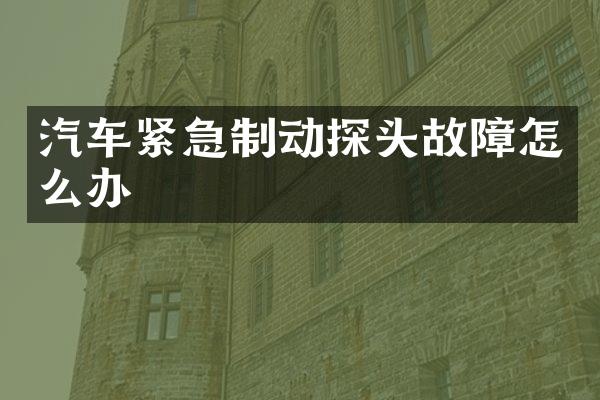 汽车紧急制动探头故障怎么办