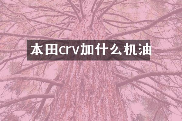 本田crv加什么机油