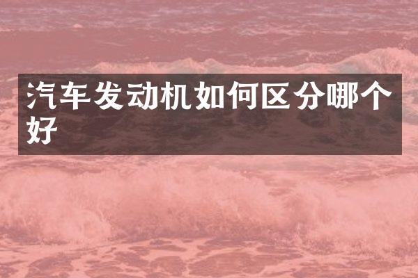 汽车发动机如何区分哪个好