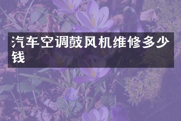 汽车空调鼓风机维修多少钱