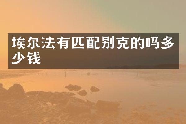 埃尔法有匹配别克的吗多少钱