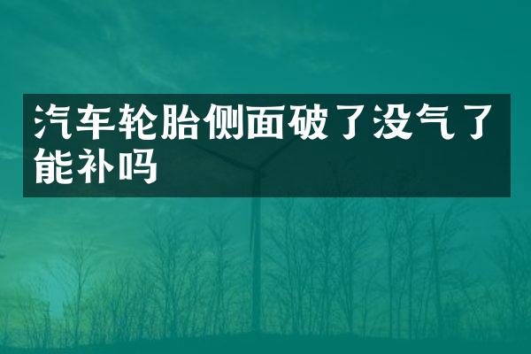 汽车轮胎侧面破了没气了能补吗