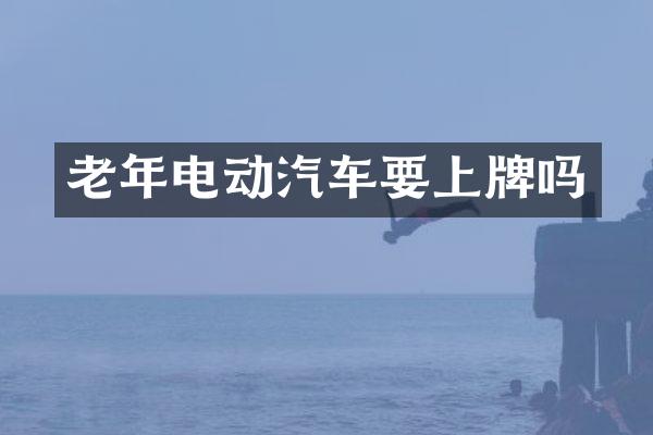 老年电动汽车要上牌吗