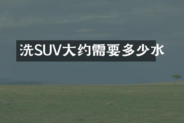 洗SUV大约需要多少水