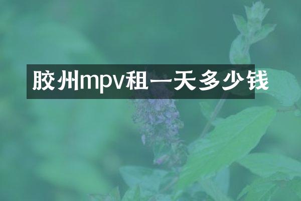 胶州mpv租一天多少钱