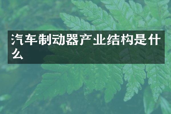 汽车制动器产业结构是什么