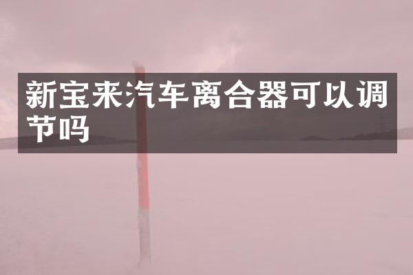 新宝来汽车离合器可以调节吗