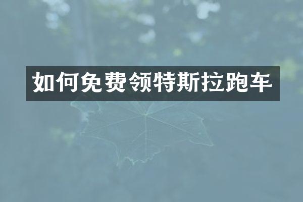如何免费领特斯拉跑车