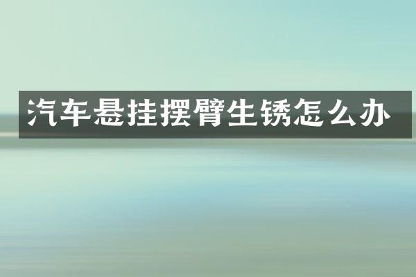 汽车悬挂摆臂生锈怎么办