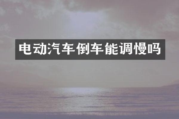 电动汽车倒车能调慢吗