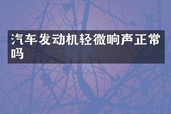 汽车发动机轻微响声正常吗