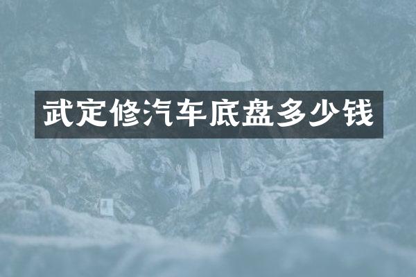 武定修汽车底盘多少钱