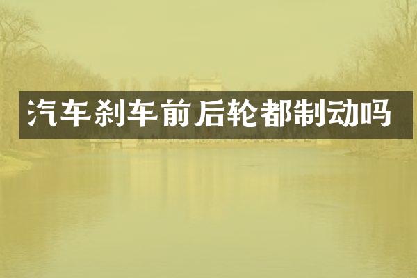 汽车刹车前后轮都制动吗