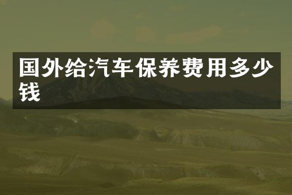 国外给汽车保养费用多少钱