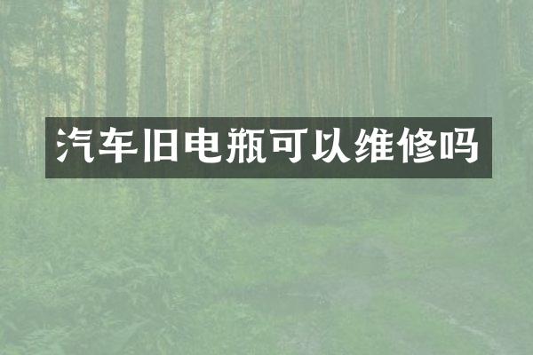 汽车旧电瓶可以维修吗