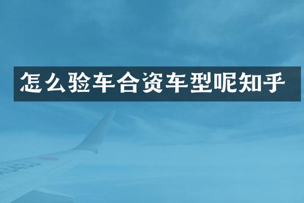 怎么验车合资车型呢知乎