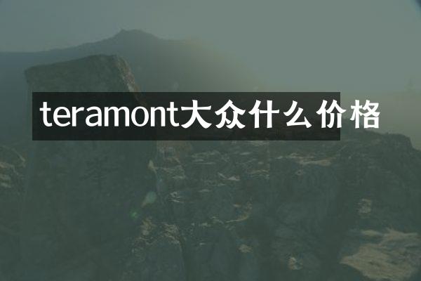 teramont大众什么价格