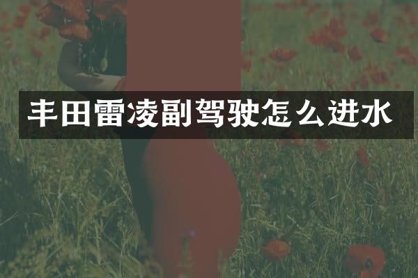丰田雷凌副驾驶怎么进水