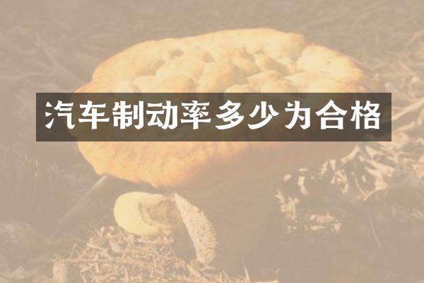 汽车制动率多少为合格