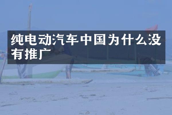 纯电动汽车中国为什么没有推广