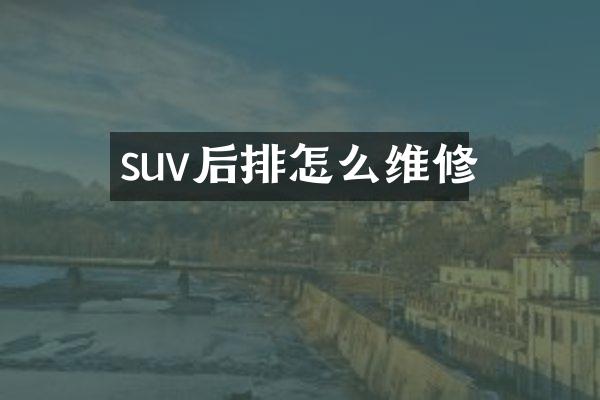 suv后排怎么维修