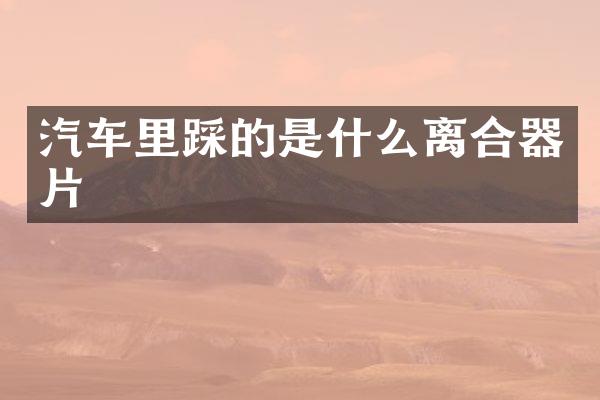 汽车里踩的是什么离合器片