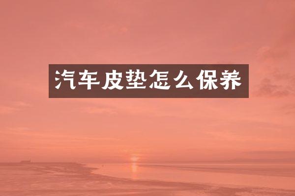 汽车皮垫怎么保养