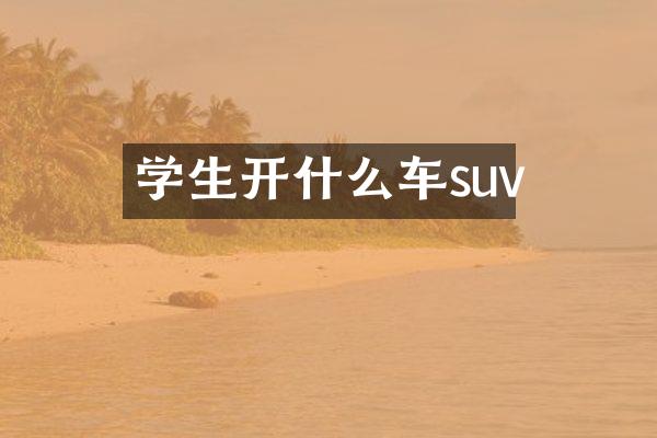 学生开什么车suv