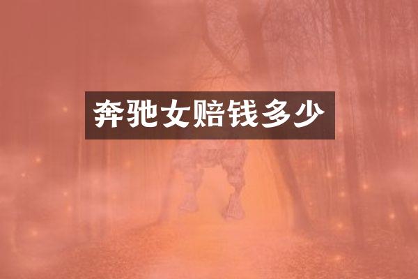 奔驰女赔钱多少
