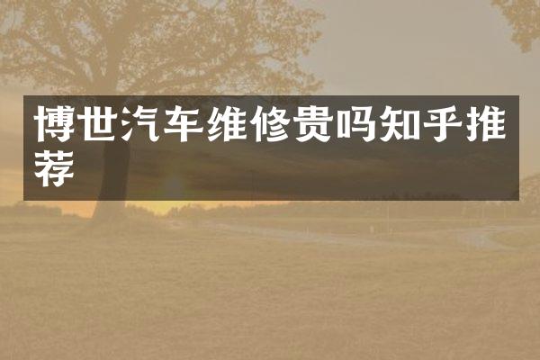 博世汽车维修贵吗知乎推荐