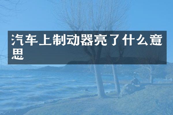 汽车上制动器亮了什么意思