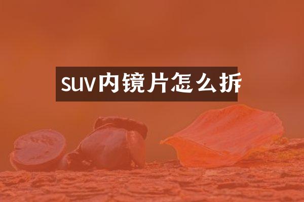suv内镜片怎么拆
