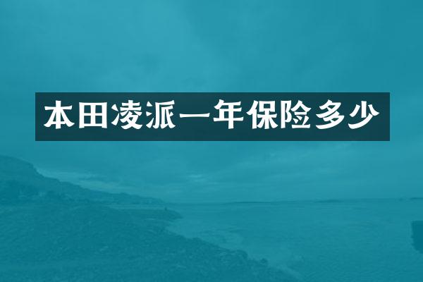 本田凌派一年保险多少