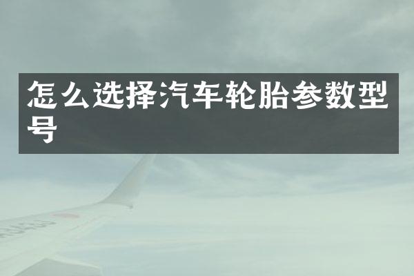 怎么选择汽车轮胎参数型号