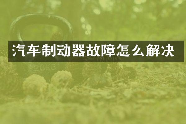 汽车制动器故障怎么解决