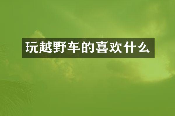 玩越野车的喜欢什么