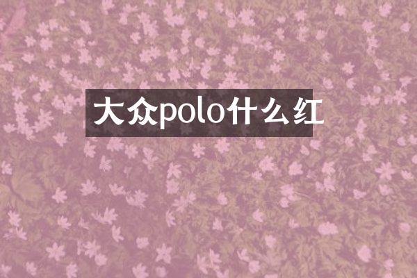 大众polo什么红
