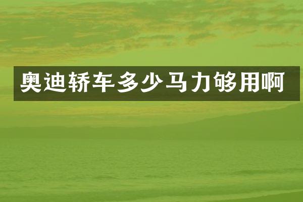 奥迪轿车多少马力够用啊